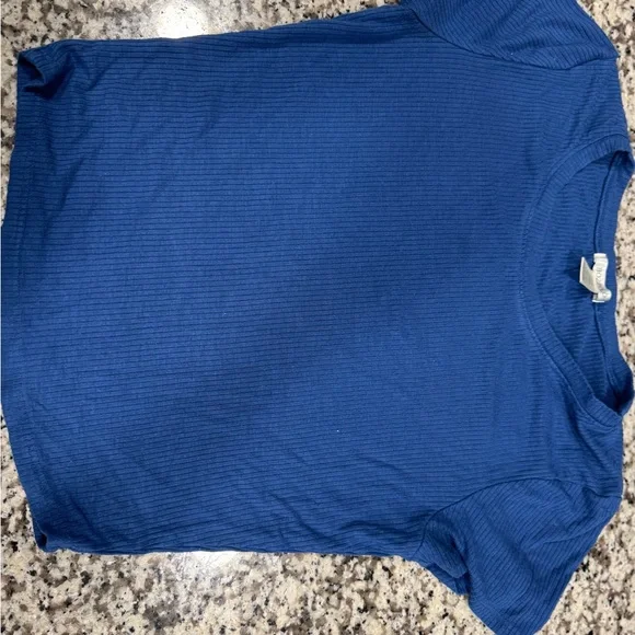 Bozzolo Classic Blue Ribbed Tee - Picture 1 of 3